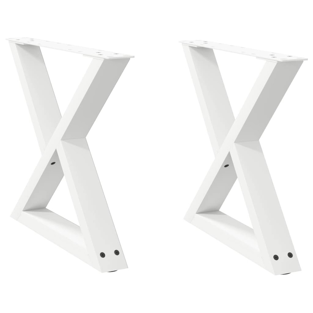 Produktbild för Soffbordsben 2 st vita 50x(42-43,3) cm stål