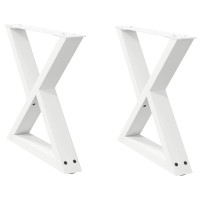 Produktbild för Soffbordsben 2 st vita 50x(42-43,3) cm stål