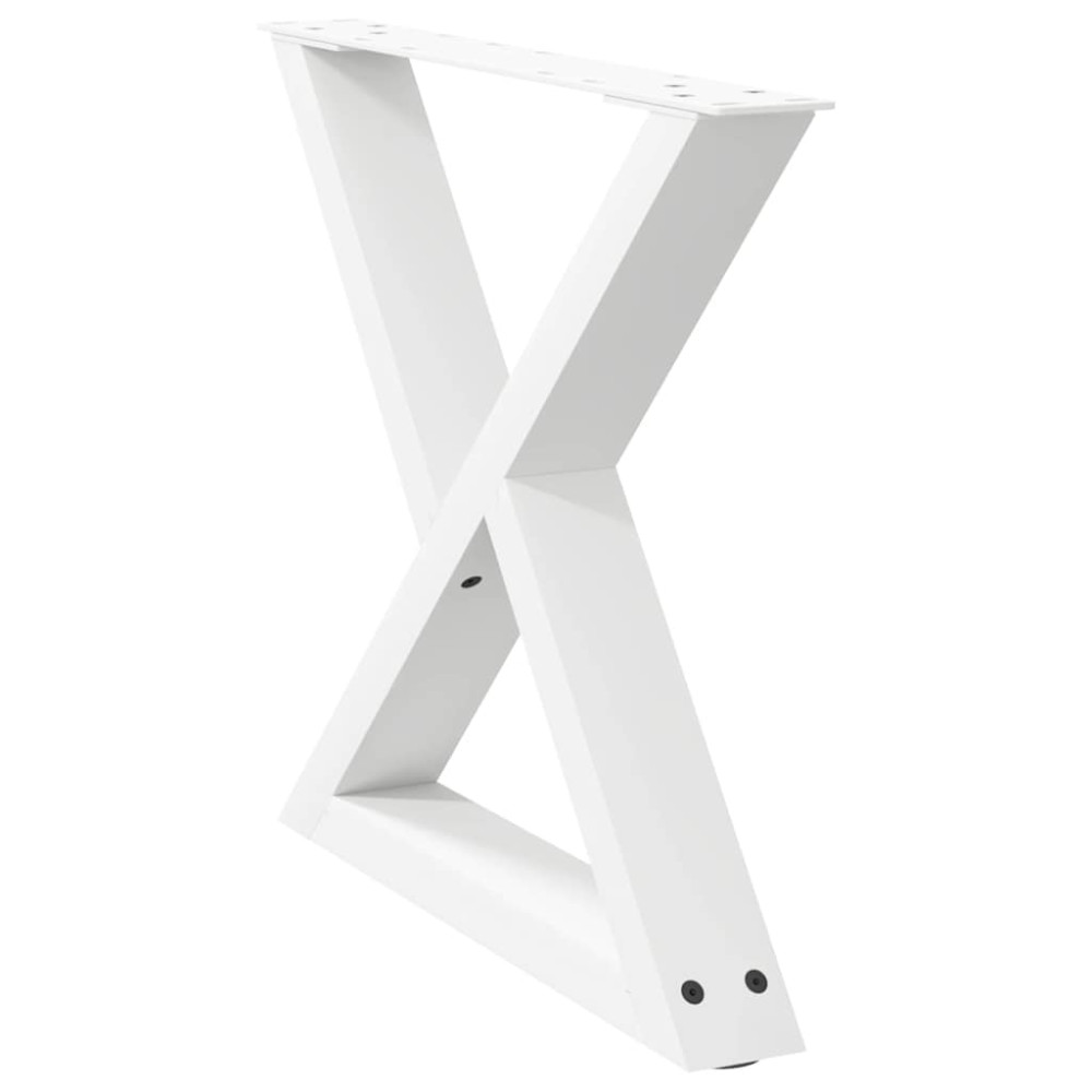 Produktbild för Soffbordsben 2 st vita 50x(42-43,3) cm stål