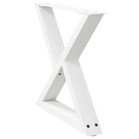Produktbild för Soffbordsben 2 st vita 50x(42-43,3) cm stål