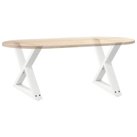 Produktbild för Soffbordsben 2 st vita 50x(42-43,3) cm stål