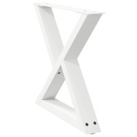 Produktbild för Soffbordsben 2 st vita 60x(42-43,3) cm stål
