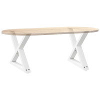 Produktbild för Soffbordsben 2 st vita 60x(42-43,3) cm stål