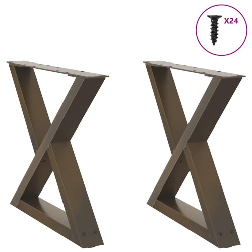 vidaXL Soffbordsben 2 st naturstål 60x(42-43,3) cm stål