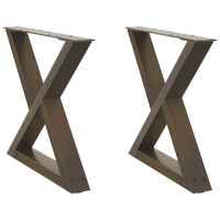Produktbild för Soffbordsben 2 st naturstål 60x(42-43,3) cm stål