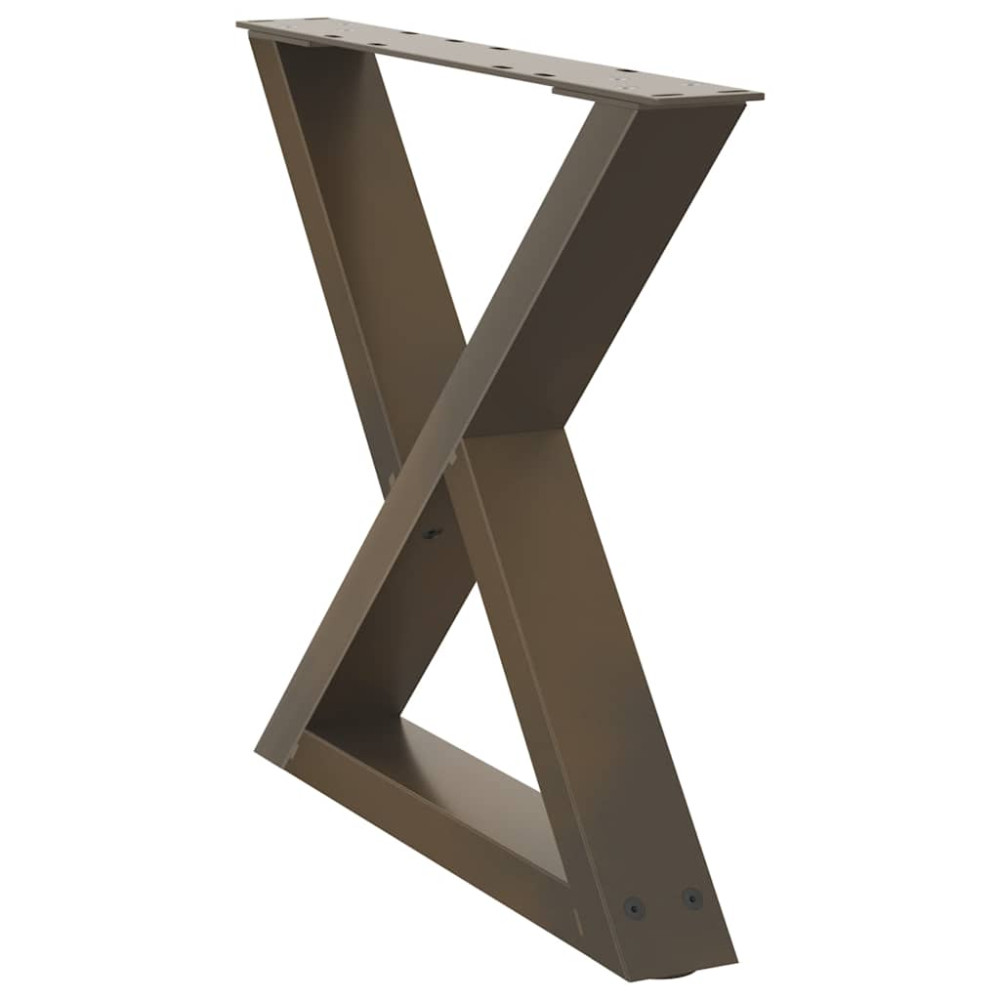 Produktbild för Soffbordsben 2 st naturstål 60x(42-43,3) cm stål