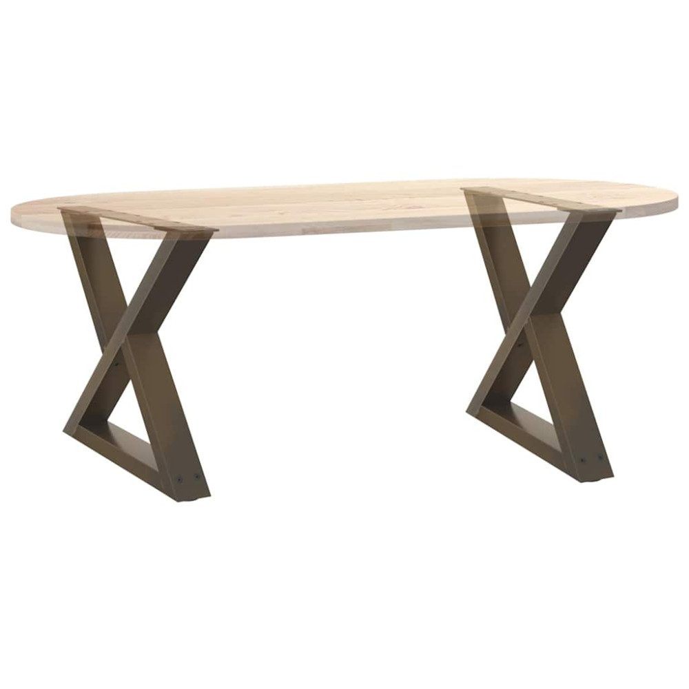 Produktbild för Soffbordsben 2 st naturstål 60x(42-43,3) cm stål