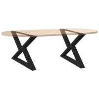 Produktbild för Soffbordsben 2 st svarta 70x(42-43,3) cm stål