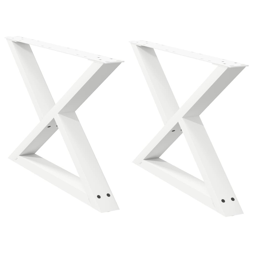 Produktbild för Soffbordsben 2 st vita 70x(42-43,3) cm stål