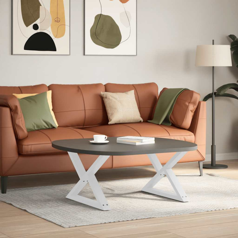 Produktbild för Soffbordsben 2 st vita 70x(42-43,3) cm stål