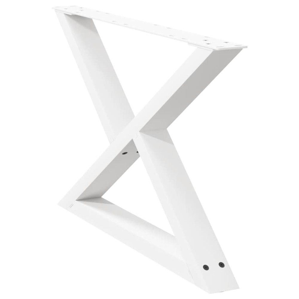 Produktbild för Soffbordsben 2 st vita 70x(42-43,3) cm stål