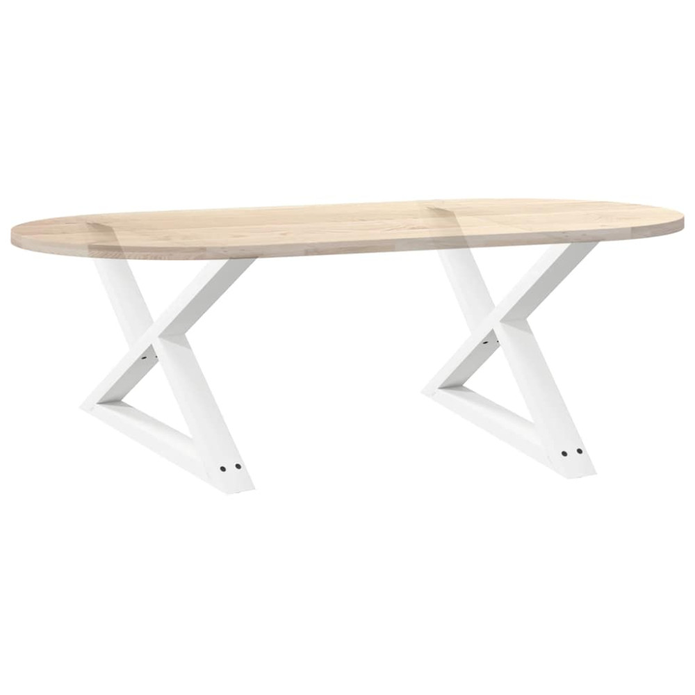 Produktbild för Soffbordsben 2 st vita 70x(42-43,3) cm stål