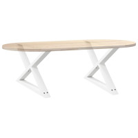 Produktbild för Soffbordsben 2 st vita 70x(42-43,3) cm stål