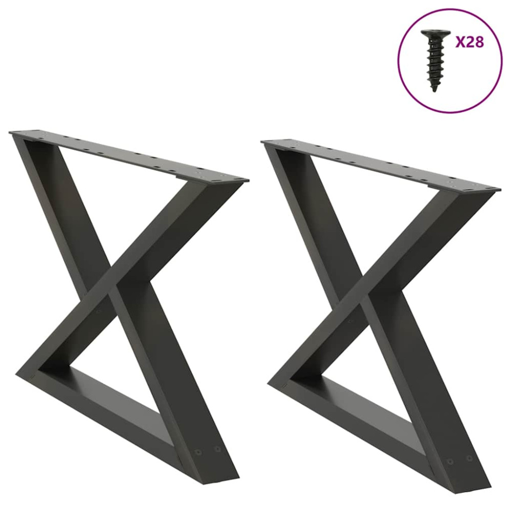 Produktbild för Soffbordsben 2 st antracit 70x(42-43,3) cm stål