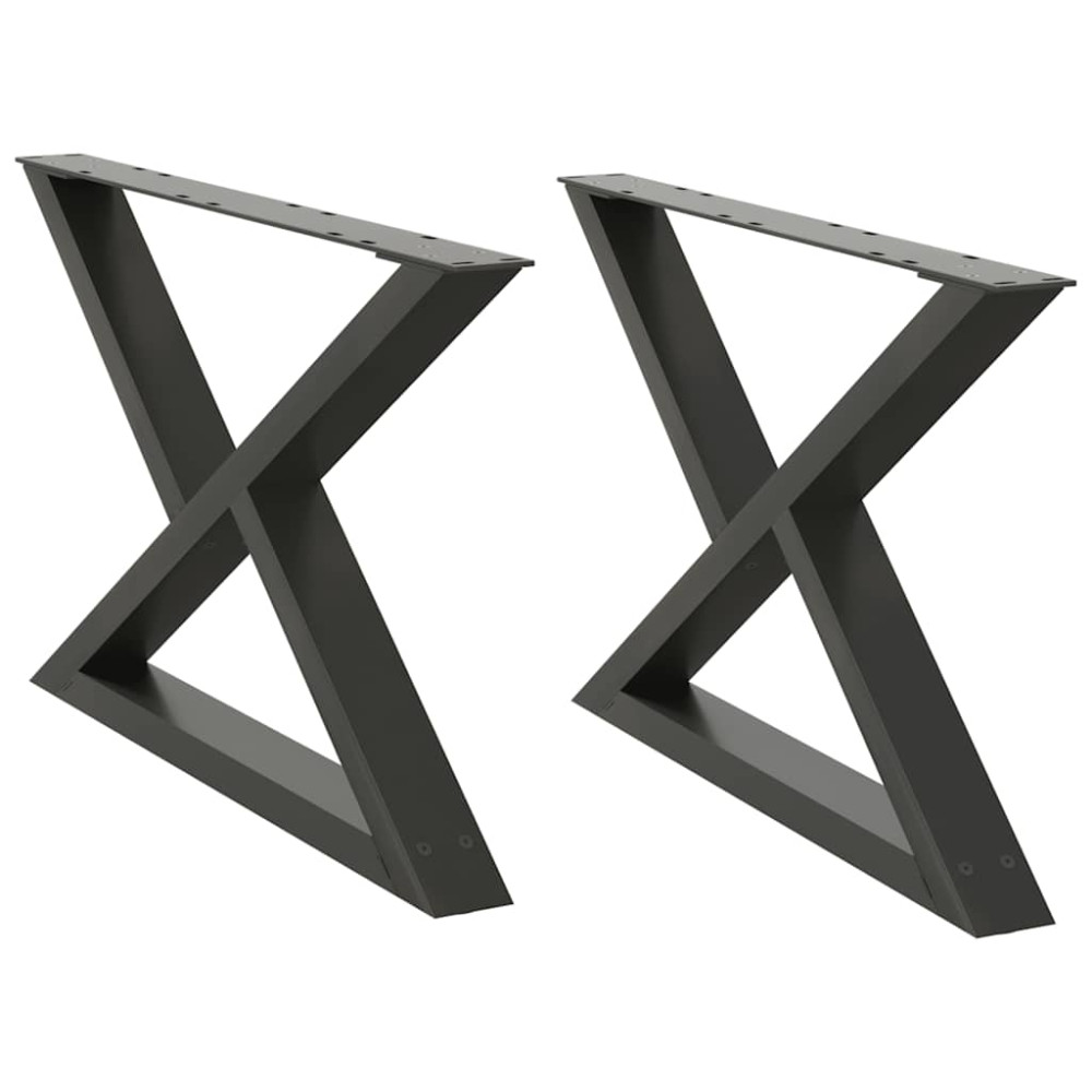 Produktbild för Soffbordsben 2 st antracit 70x(42-43,3) cm stål