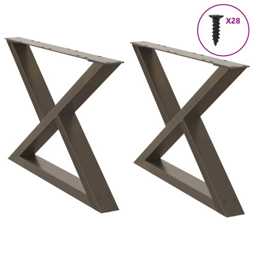 vidaXL Soffbordsben 2 st naturstål 70x(42-43,3) cm stål