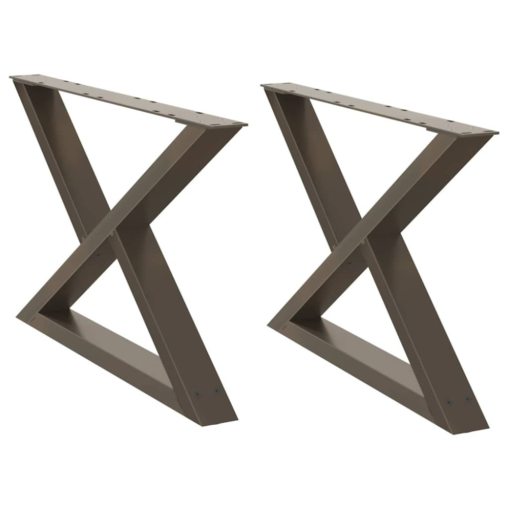 Produktbild för Soffbordsben 2 st naturstål 70x(42-43,3) cm stål