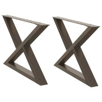 Produktbild för Soffbordsben 2 st naturstål 70x(42-43,3) cm stål