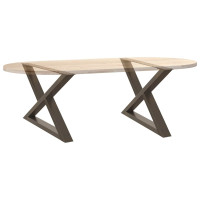 Produktbild för Soffbordsben 2 st naturstål 70x(42-43,3) cm stål