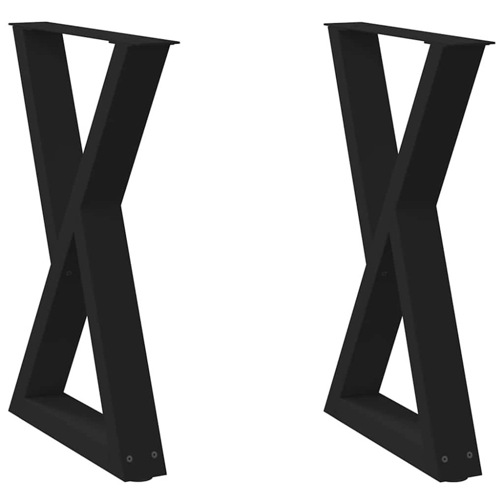 Produktbild för Matbordsben 2 st svarta 50x(72-73,3) cm stål