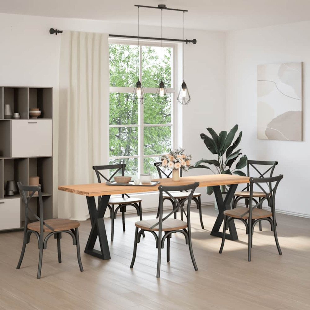 Produktbild för Matbordsben 2 st svarta 50x(72-73,3) cm stål