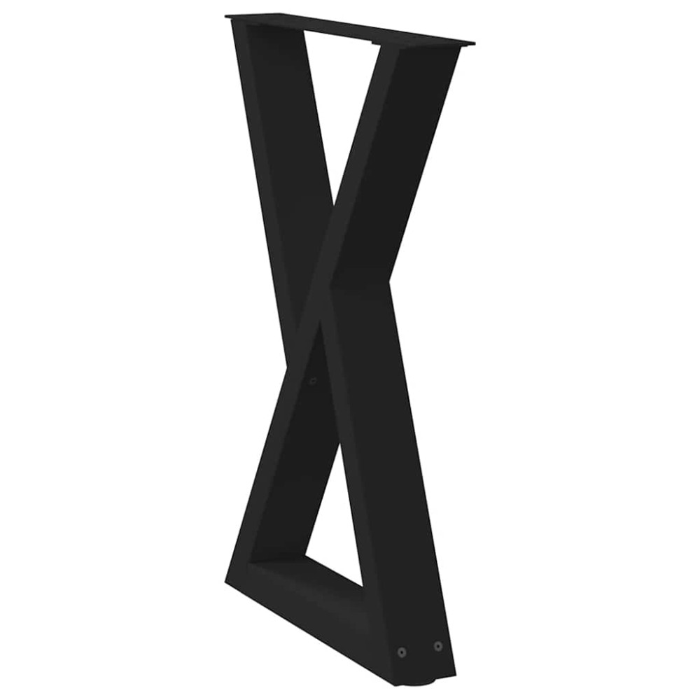 Produktbild för Matbordsben 2 st svarta 50x(72-73,3) cm stål