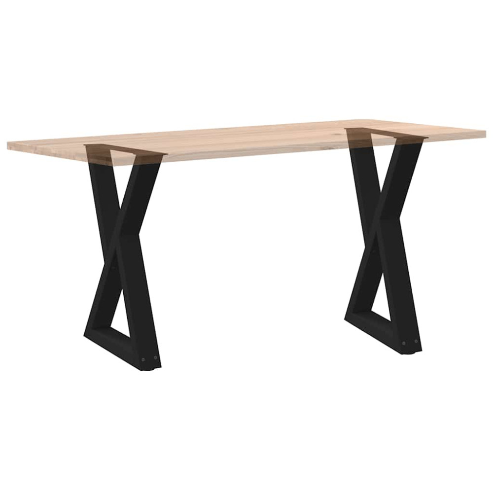 Produktbild för Matbordsben 2 st svarta 50x(72-73,3) cm stål