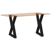 Produktbild för Matbordsben 2 st svarta 50x(72-73,3) cm stål