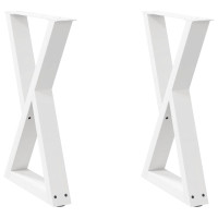 Produktbild för Matbordsben 2 st vita 50x(72-73,3) cm stål