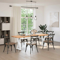 Produktbild för Matbordsben 2 st vita 50x(72-73,3) cm stål