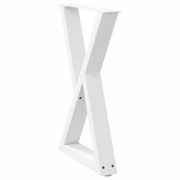 Produktbild för Matbordsben 2 st vita 50x(72-73,3) cm stål