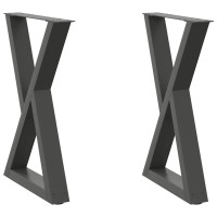 Produktbild för Matbordsben 2 st antracit 50x(72-73,3) cm stål