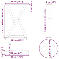 Produktbild för Matbordsben 2 st antracit 50x(72-73,3) cm stål