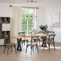 Produktbild för Matbordsben 2 st svarta 60x(72-73,3) cm stål