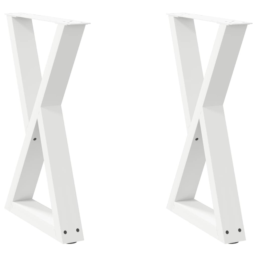 Produktbild för Matbordsben 2 st vita 60x(72-73,3) cm stål
