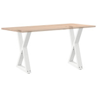 Produktbild för Matbordsben 2 st vita 60x(72-73,3) cm stål