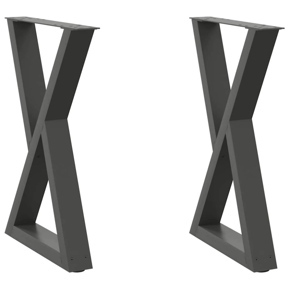 Produktbild för Matbordsben 2 st antracit 60x(72-73,3) cm stål