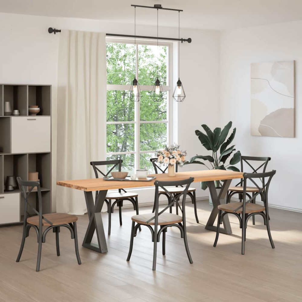 Produktbild för Matbordsben 2 st antracit 60x(72-73,3) cm stål