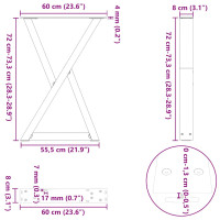 Produktbild för Matbordsben 2 st antracit 60x(72-73,3) cm stål