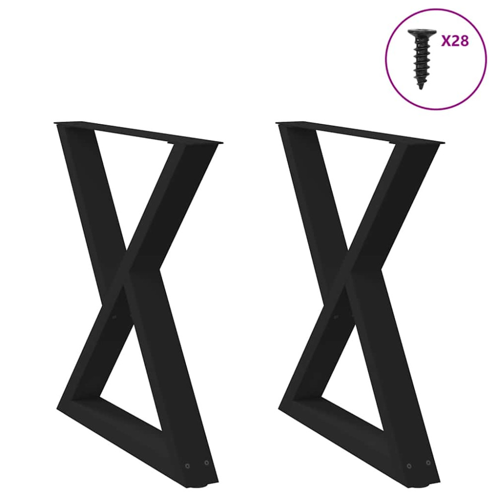 Produktbild för Matbordsben 2 st svarta 70x(72-73,3) cm stål