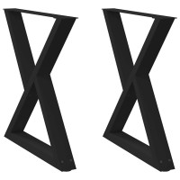 Produktbild för Matbordsben 2 st svarta 70x(72-73,3) cm stål