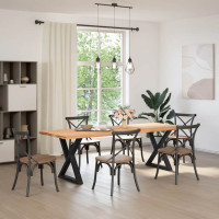Produktbild för Matbordsben 2 st svarta 70x(72-73,3) cm stål