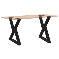 Produktbild för Matbordsben 2 st svarta 70x(72-73,3) cm stål