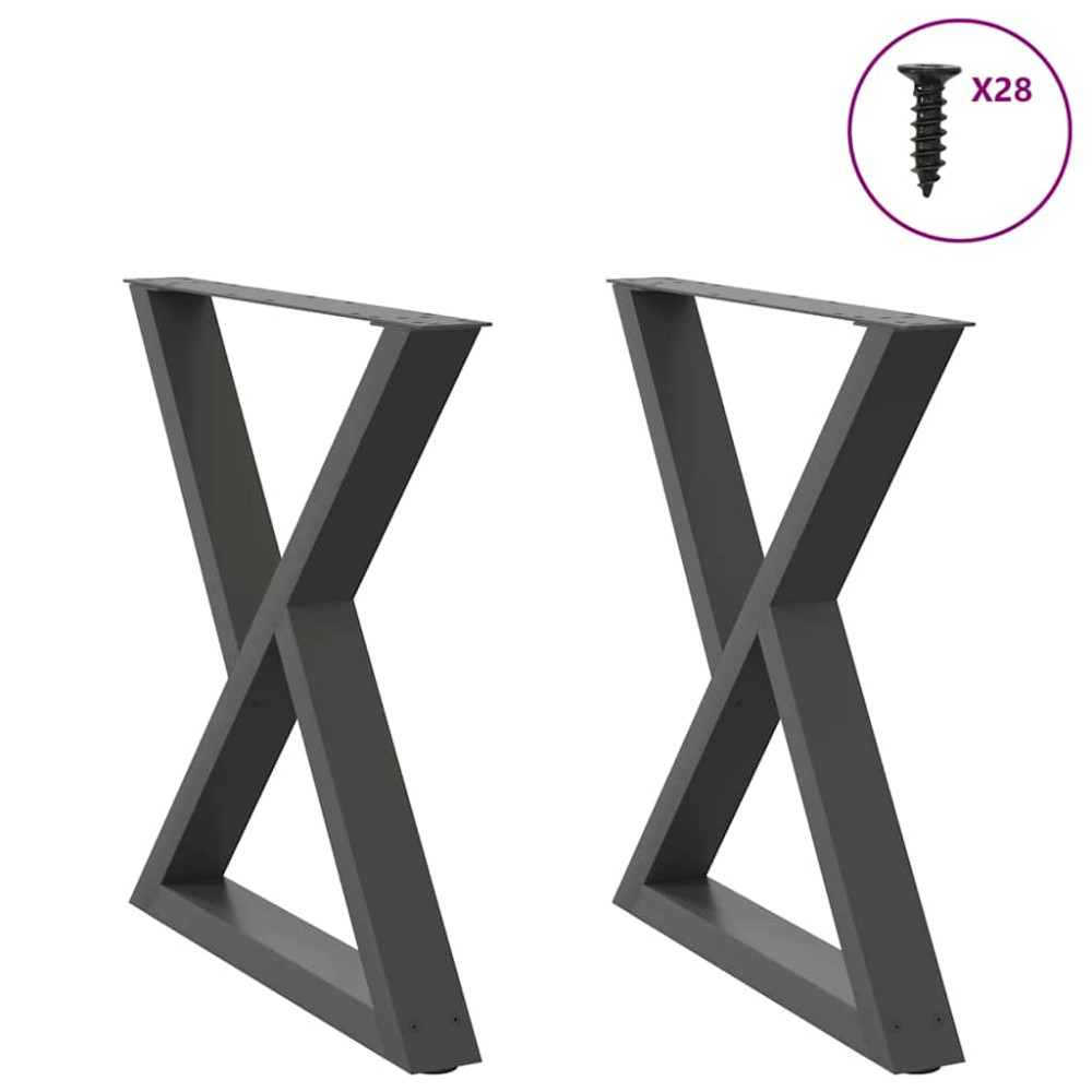 Produktbild för Matbordsben 2 st antracit 70x(72-73,3) cm stål