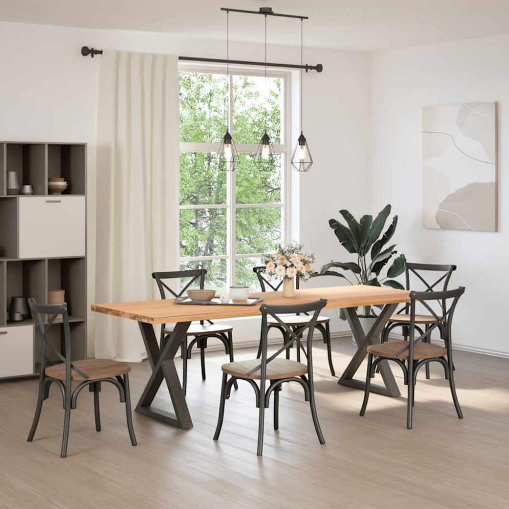 Produktbild för Matbordsben 2 st antracit 70x(72-73,3) cm stål