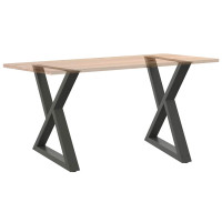 Produktbild för Matbordsben 2 st antracit 70x(72-73,3) cm stål