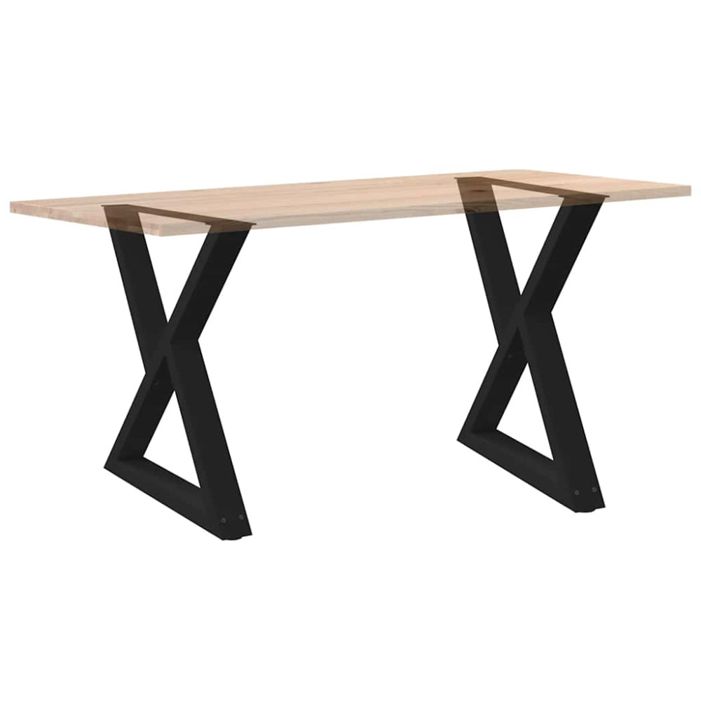 Produktbild för Matbordsben 2 st svarta 80x(72-73,3) cm stål