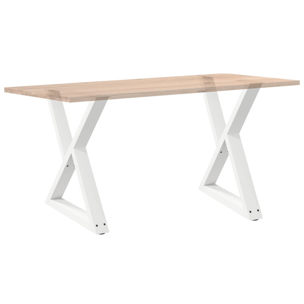 Produktbild för Matbordsben 2 st vita 80x(72-73,3) cm stål