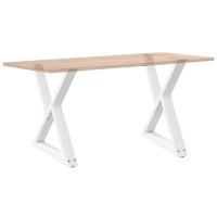Produktbild för Matbordsben 2 st vita 80x(72-73,3) cm stål
