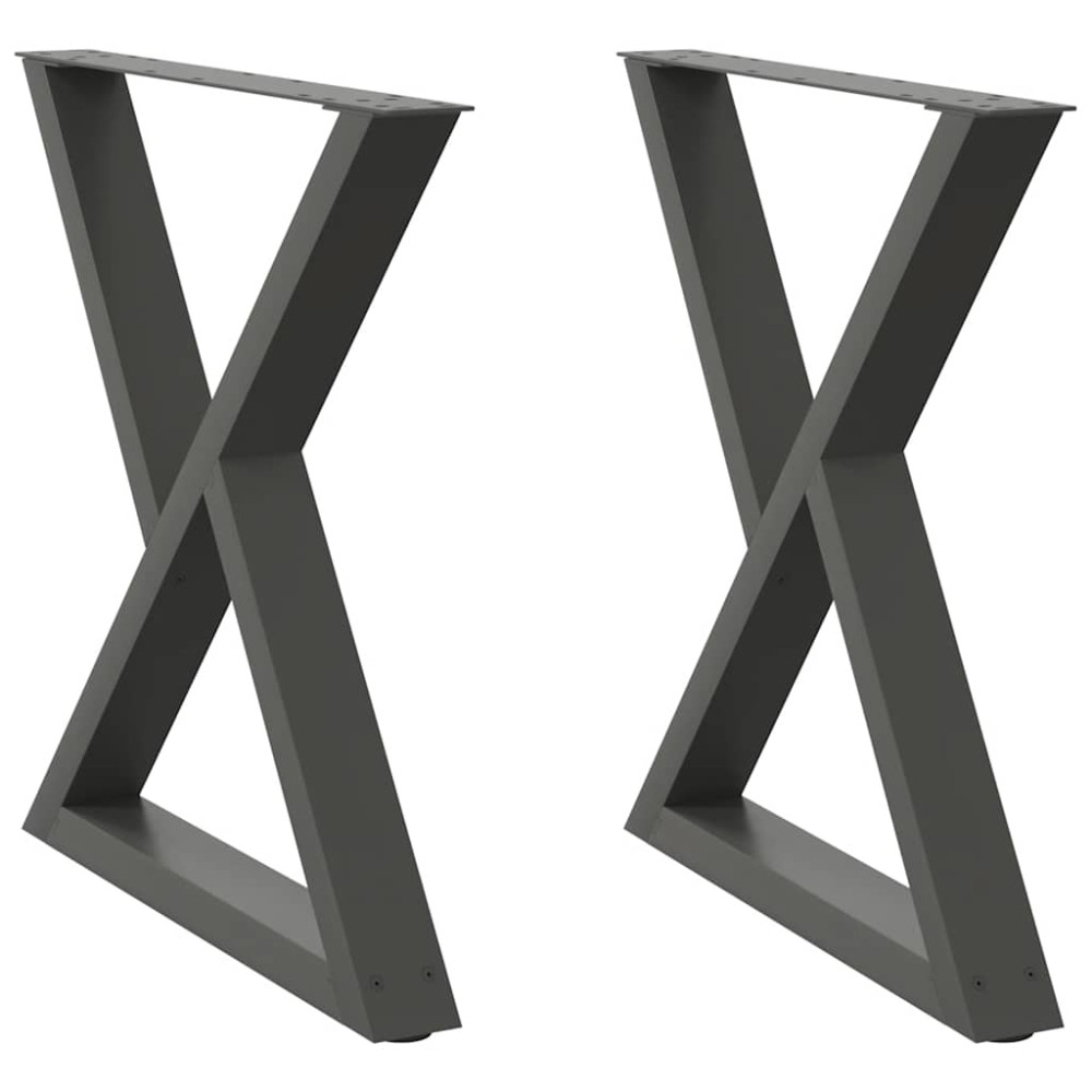 Produktbild för Matbordsben 2 st antracit 80x(72-73,3) cm stål